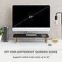 Anji Mountain Mango Wood & Metal Monitor Stand, Up to 32" Monitor, Black and Gold (MS-BLK-06GLD)~#|#~98DD2391-BFD9-4405-86036D817728148A_sc7