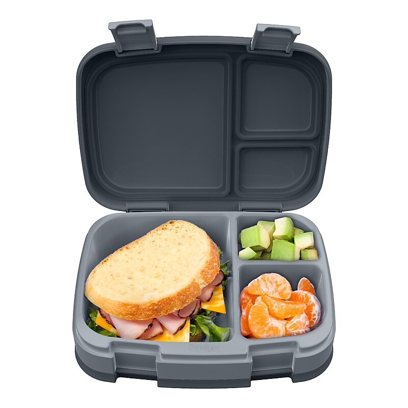 bentgo Fresh Bento Box, 3-Compartment, Charcoal, 39.2 oz. (BGOFR-2CH) image 1