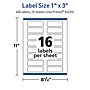 Avery TrueBlock Laser/Inkjet Rectangle Multipurpose Labels, 1" x 3", White, 400/Pack (94224)~#|#~98E0E80B-FE77-4FD6-B026E12AD77356DE_sc7