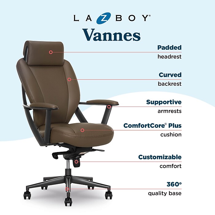 La-Z-Boy Vannes Ergonomic Polyurethane Swivel Executive Chair