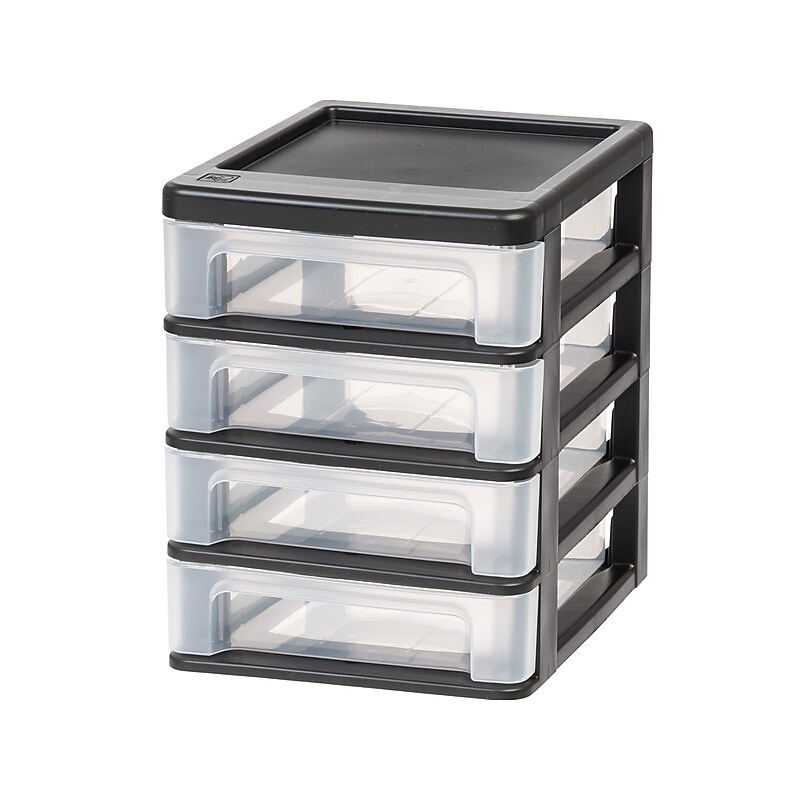 Iris 4-Drawer Desktop Unit, Black/Clear (586015) image 1