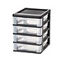 Iris 4-Drawer Desktop Unit, Black/Clear (586015)~#|#~98E6FCAC-F33B-47C0-B7DC1C97352E4E6D_sc7
