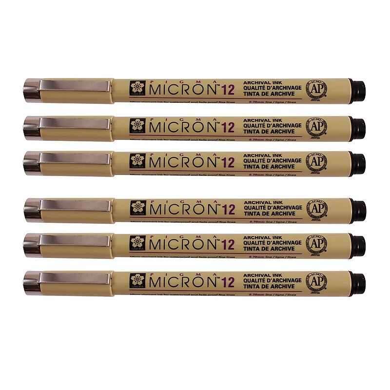 Sakura Pigma Micron Pen , Fineliner, Black Ink, 6/Pack (SAKXSDK1249-6) image 1