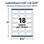 Avery Laser/Inkjet Multipurpose Labels, 2.375"  x 1.25", Matte White, 900/Box (94227)~#|#~98F5331C-848C-44AC-A2D9CEB953CD4AFC_sc7
