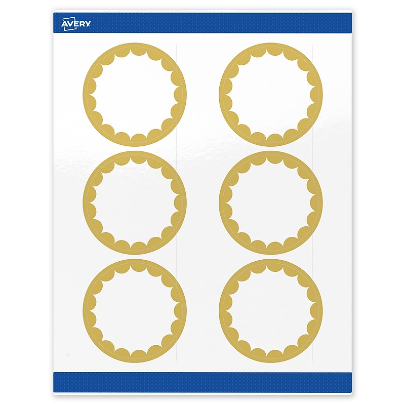Avery Laser/Inkjet Circle Multipurpose Labels, 3" Dia., White, 60/Pack (S00-DK0) image 1