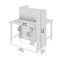 Bush Business Furniture Hustle 48"W 2 Person Back to Back Cubicle Panel Workstation, White/Platinum Gray (HUS031WHPG)~#|#~98F66455-14F3-4DA1-AD65B6CC3B9557FA_sc7