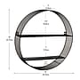 Mind Reader 2-Shelf Metal Wall Decor Circular Floating Shelves, 18" x 4" x 18", Black (WALLCIR-BLK)~#|#~98F73DB3-5BFD-4DAD-AD5BA2B1AF8E7F22_sc7