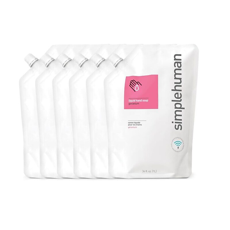 simplehuman Hand Soap Refill, Geranium, 34 fl oz., 6/Carton (CT1018) image 1