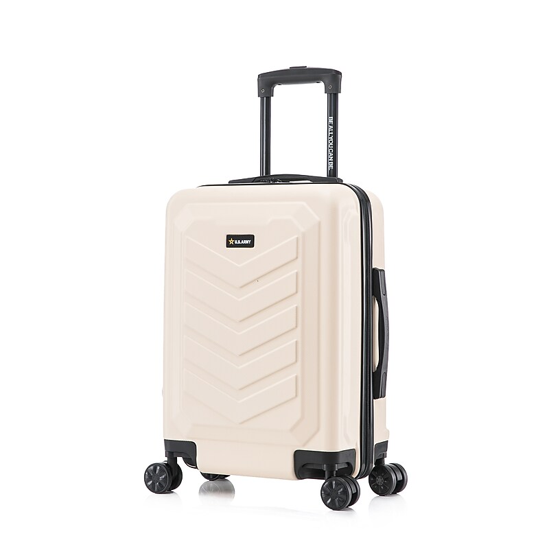 US Army FOX 20" Hardside Carry-On Suitcase, 4-Wheeled Spinner, TSA Checkpoint Friendly, Sand (USLFOX00S-SAN) image 1