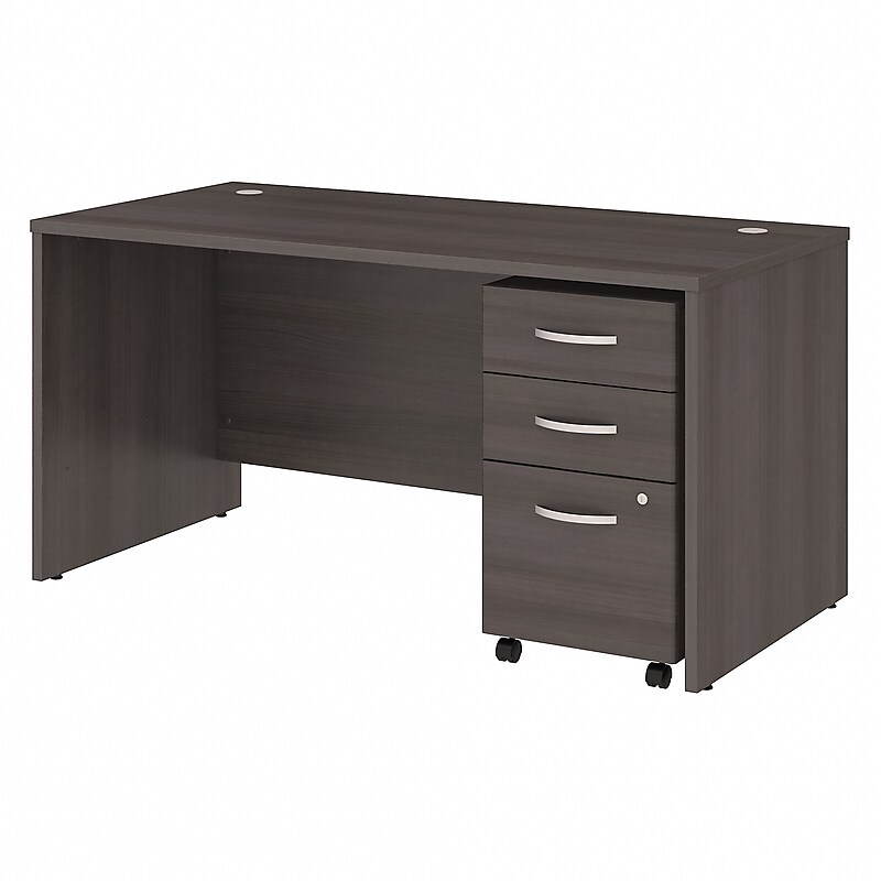 Bush Business Furniture Studio C 60"W Office Desk with Mobile File Cabinet, Storm Gray (STC014SG) image 1