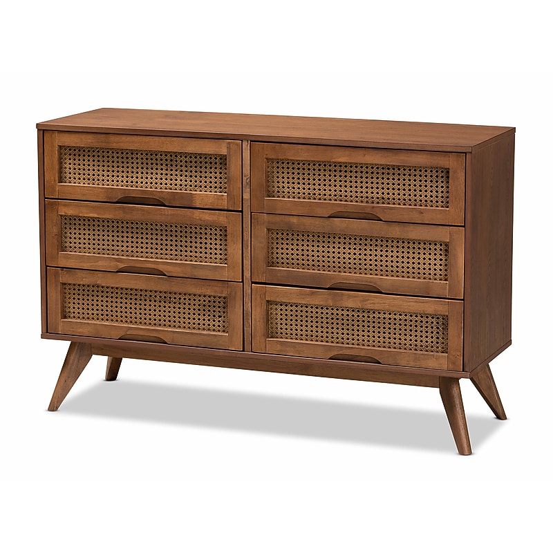 Baxton Studio Barrett 31"H Dresser, 6-Drawers, Walnut Brown (192-11300-HiT) image 1