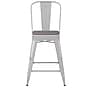 Flash Furniture Kai Indoor-Outdoor Counter Height Stool with Removable Back, White with Gray Seat (CH3132024GBWP2G)~#|#~9902AE3D-122D-4DC7-B836D02B2B786579_sc7