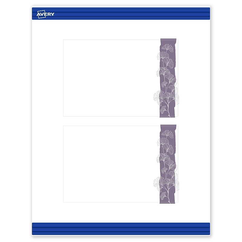 Avery Floral Design Matte Blank Card, White, 20/Pack (S00-F50) image 1