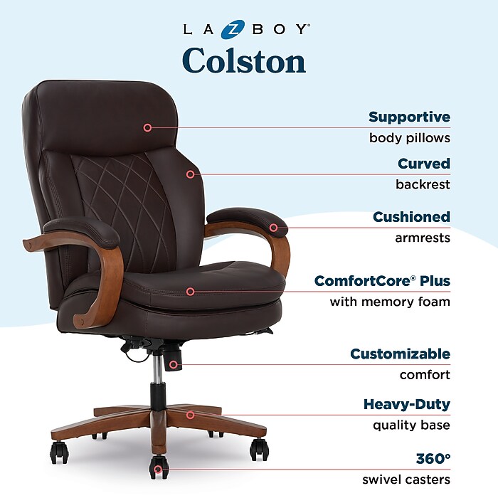 La-Z-Boy Colston Ergonomic Vegan Leather Swivel Executive Chair