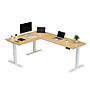 FlexiSpot E7 76"W Electric L-Shaped Adjustable Bamboo Top Standing Desk, White (E7LW557624BAM)~#|#~99131811-CD04-4A7E-879972E293FD254E_sc7