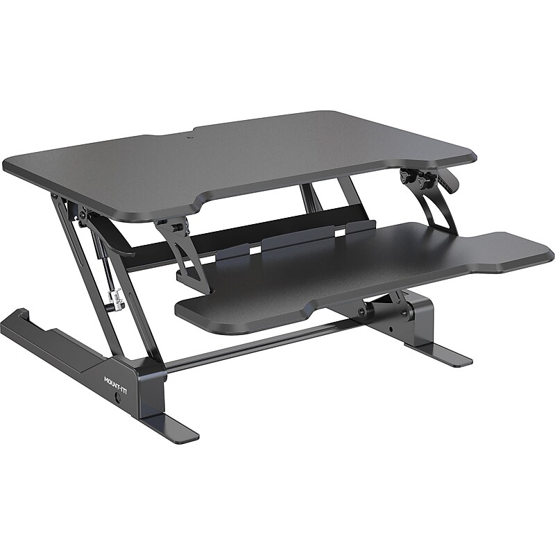 Mount-It! 30"W Manual Rectangular Adjustable Standing Desk Converter, Black (MI-15009S) image 1
