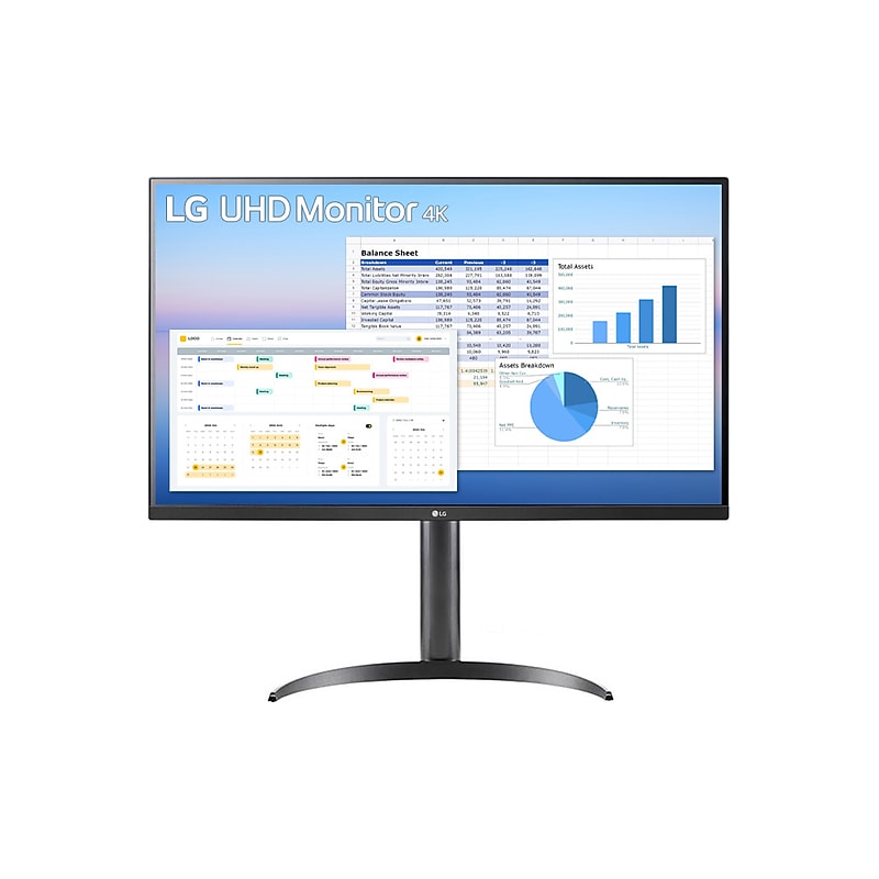 LG 32" 4K UHD VA 60Hz AMD FreeSync Monitor, HDR10, Height Adjustable, Universal Docking Station, Black (32BP55U-B) image 1