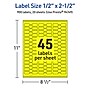 Avery Laser/Inkjet Barbell Multipurpose Labels, 0.5" x 2.5", Neon Yellow, 900/Pack (94749)~#|#~99264A2C-4A0A-4E5D-8D8D8F03B62A6710_sc7