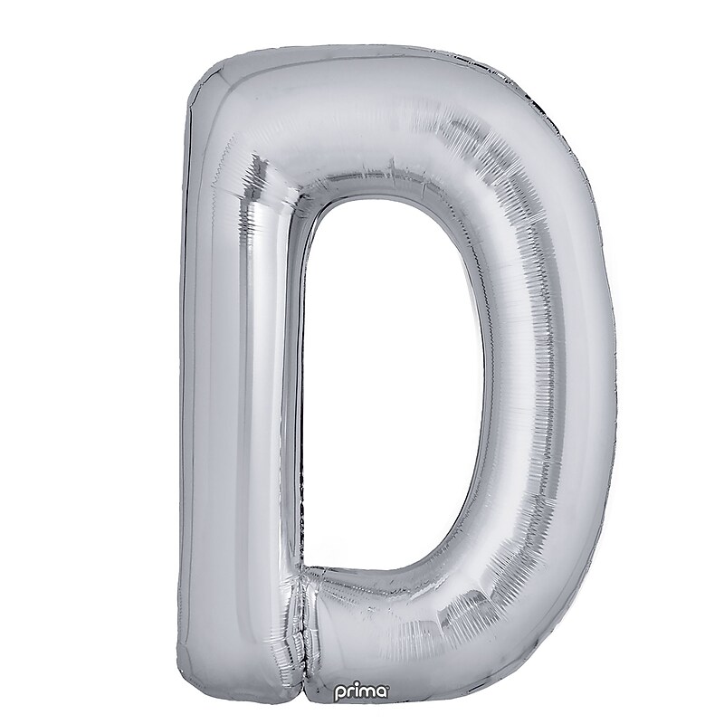 Party City (Air-Filled) 16" "D" Foil Balloon, Silver, 2/Pack (AM60050268-18) image 1