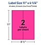Avery Laser/Inkjet Rectangle Multipurpose Labels, 11" x 4.25", Neon Magenta, 40/Pack (94266)~#|#~992C5D1C-3DC7-455E-88B118A3AD623F76_sc7