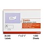 Staples Laser/Inkjet Address Labels, 1" x 2 5/8", White, 30 Labels/Sheet, 1000 Sheets/Pack, 30,000 Labels/Box (ST18055-CC)~#|#~993FDBA1-F535-4CCE-B0740A781669B449_sc7