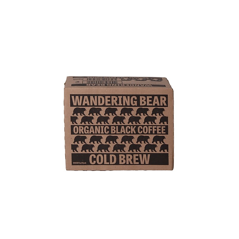 Wandering Bear Straight Black Cold Brew Coffee, 11 oz., 12/Case (WBSB11oz12pak) image 1