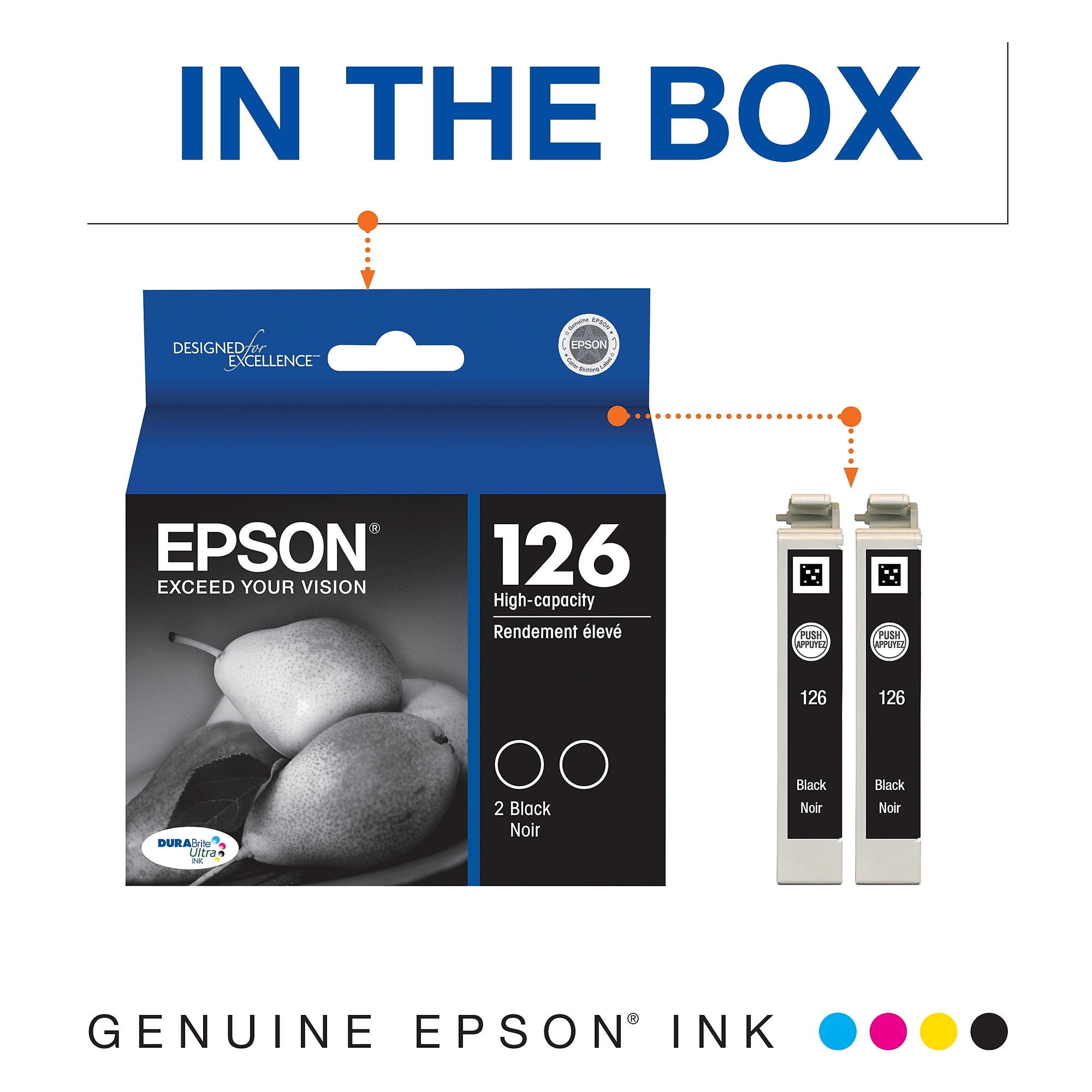 Epson T126 Black High Yield Ink Cartridge, 2/Pack (T126120-D2) Sansujyuku sansujyuku.com