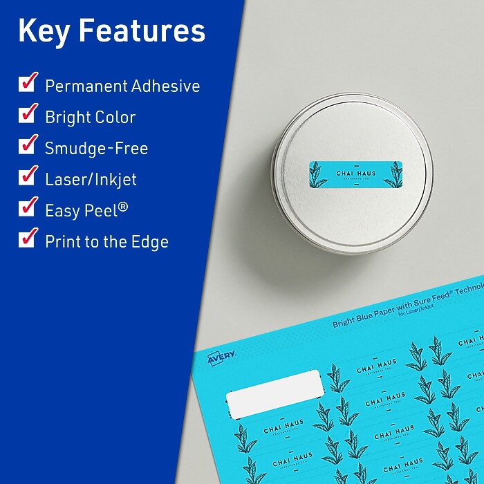 Avery Printable Rectangle Multipurpose Labels, 0.5