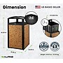 Alpine Industries Steel Outdoor Trash Can with Covered Top and Open Sides, 40 Gallon, Black/Stone, 2/Pack (ALP472-40-STO-2PK)~#|#~99460DC4-A458-451F-9C44CBDB340C2FD2_sc7