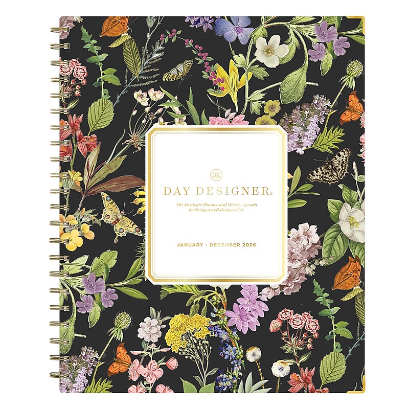2026 Blue Sky Day Designer Butterfly Garden 11" x 8.5" Weekly & Monthly Personal Organizer, Paperboard Cover (157719) image 1