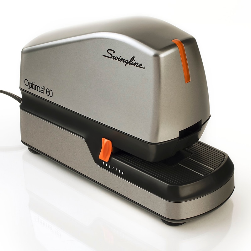 Swingline Optima 60 Electric Desktop Stapler, 60-Sheet Capacity, Staples Included, Gray/Silver (48210) image 1