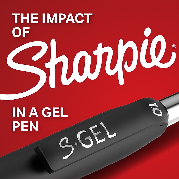 Sharpie S-Gel Retractable Gel Pen, Medium Point, Black Ink, Dozen