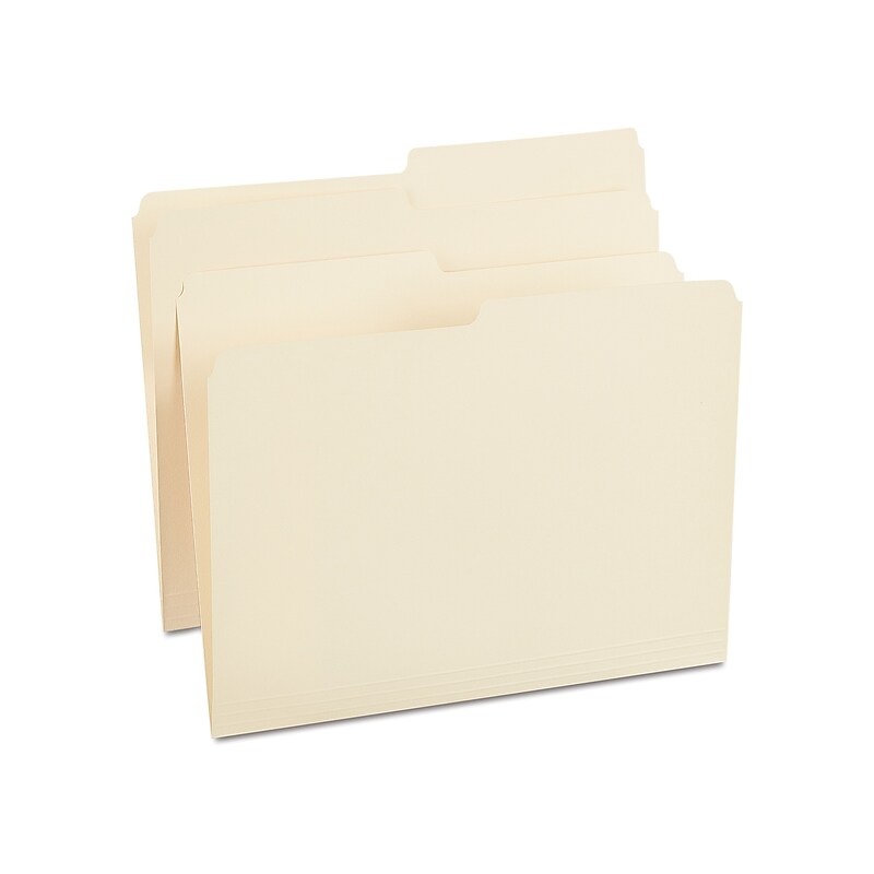 Staples 30% Recycled File Folders, 1/2 Cut Tab, Letter Size, Manila, 100/Box (ST116855-CC) image 1