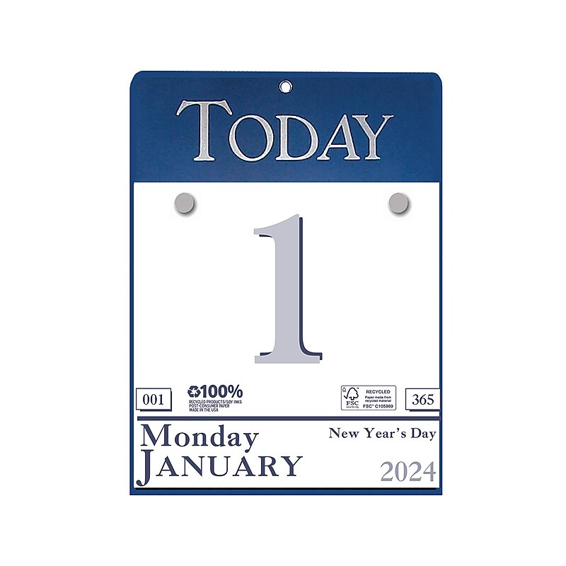 2024 House of Doolittle Today 6.5" x 9.13" Daily Wall Calendar, Blue/White (310-24) image 1