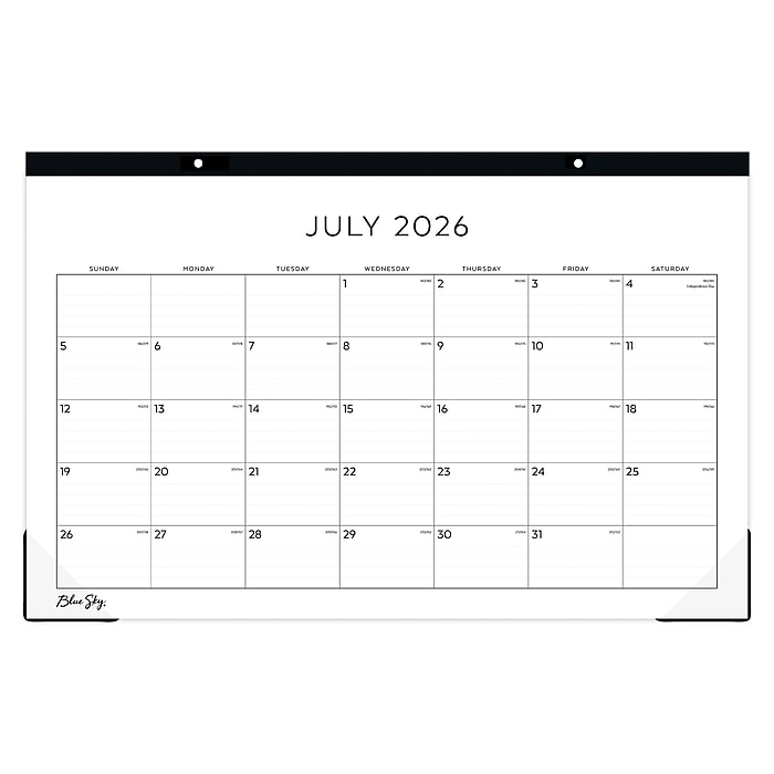 2026-2027 Blue Sky 11" x 17" Academic Monthly Wall Calendar, Black/White (149048-A27)
