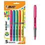 BIC Brite Liner Stick Highlighter with Grip, Chisel Tip, Assorted Colors, 5/Pack (GBLP51-AST)~#|#~9966F985-EB7F-4F7C-A3BFB7767D05CD8F_sc7