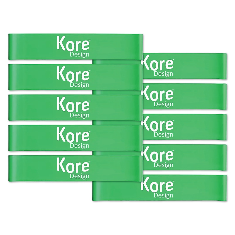 Kore Design Chair Fidget Latex Kick Bands, Green, 10/Pack (KD-KB1002) image 1