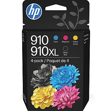 HP 910XL Black/Cyan/Magenta/Yellow High Yield Ink Cartridges, 5