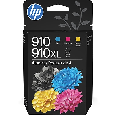 HP 910XL/910 Black High Yield and Cyan/Magenta/Yellow Standard Yield Ink Cartridge, 4/Pack (3JB41AN#140) Sansujyuku sansujyuku.com