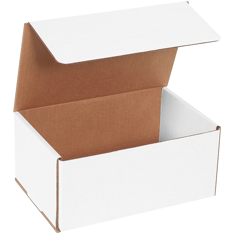 9" x 6" x 4" Corrugated Mailers, White, 50/Bundle (MLR964) image 1