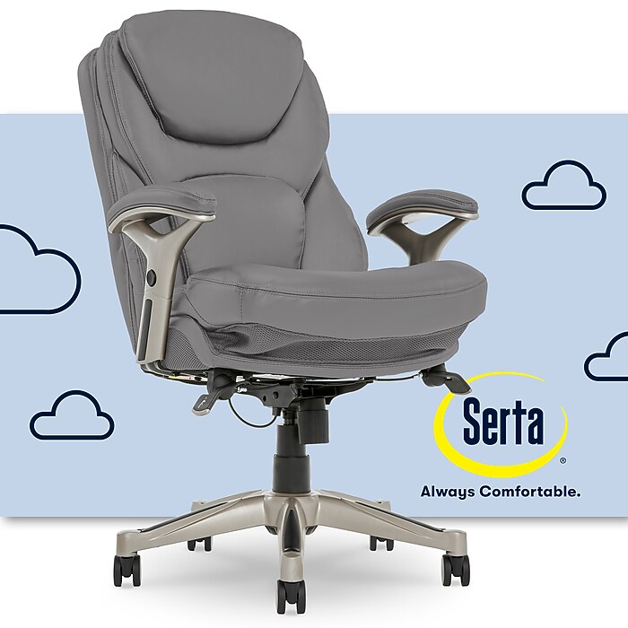 Serta Claremont Ergonomic Bonded Leather Swivel Executive Chair