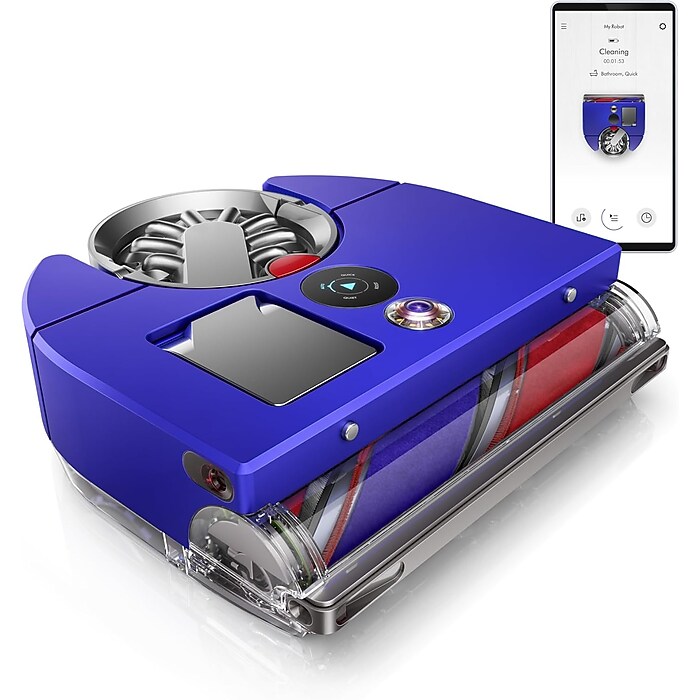 Dyson 360 Vis Nav Robotic Vacuum, Bagless, Blue/Nickel (304619-01