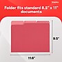 Staples File Folders, 1/3-Cut Tab, Letter Size, Red, 100/Box (ST224519-CC)~#|#~997E01B2-9EC0-4C5E-AAD257BAA4587BBB_sc7