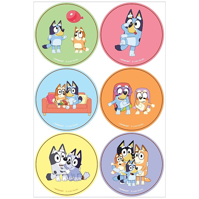 Party City Bluey Stickers, Assorted Colors, 24 Stickers/Pack (AM153068-NS) image 1