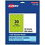 Avery Laser/Inkjet Multipurpose Circle Labels, 1.5" Dia., Bright Green, 400/Pack (94506)~#|#~9985637F-BE3F-4EA7-AEA4E96A4BBE1AE9_sc7