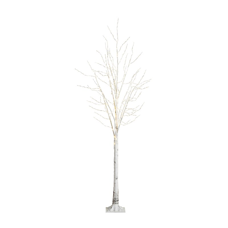 Nearly Natural 8-ft Pre-Lit Artificial White Birch Tree with 500 Warm White LED Lights (T4912) image 1