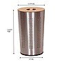 Household Essentials Round Metal Laundry Hamper with Engineered Wooden Lid, Brushed Stainless (HH7081-1)~#|#~998B2B31-4F1F-4324-98E2882E33A7FA69_sc7