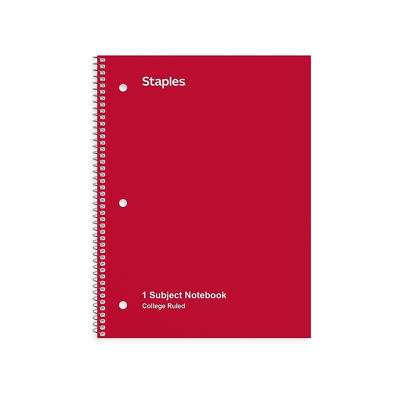 Staples® 1-Subject Subject Notebooks, Other, College Ruled, 100 Sheets, Black (42077M) image 1