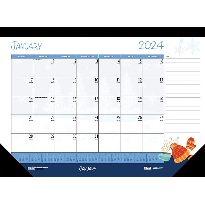 2024 House of Doolittle Seasonal 22" x 17" Monthly Desk Pad Calendar (139-24) image 1