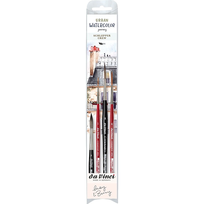 da Vinci Artist Signature Collection by May & Berry Design Studio, Assorted Rigger Brushes, 4/Set (DVXVA56020) image 1